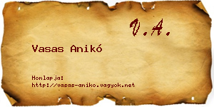 Vasas Anikó névjegykártya
